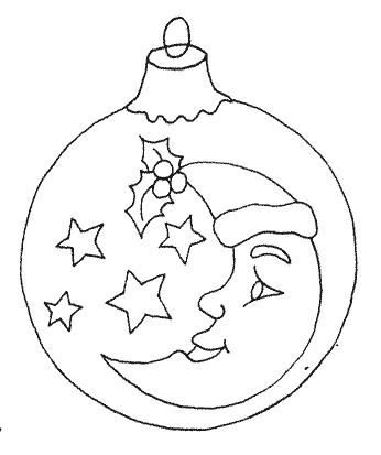 Kolorowanka bombka choinkowa z księżycem